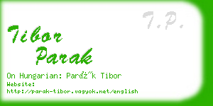 tibor parak business card